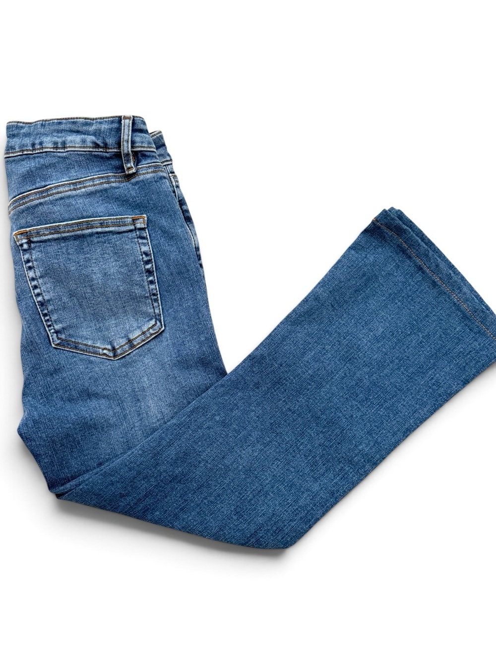 FRAME Denim Le Crop Mini Boot Mermaid  Rinse Stretch Organic Cotton 28 SHORT - Picture 4 of 13
